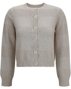 Brunello Cucinelli Long-Sleeve Crewneck Cotton Sweater - Gray