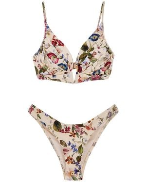 Zimmermann Nylon Bikini With Floral Print - White