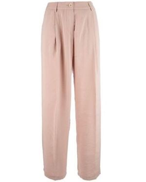 Cruna Wide-Leg Trousers With High Waist And Pleated Front - Pink