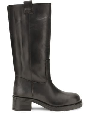Alohas Sajan Vintage Leather High Boots - Black