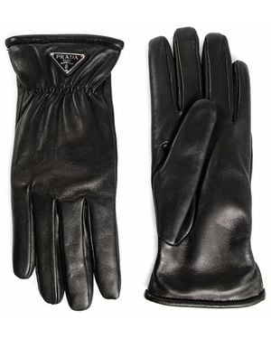 Prada Leather Gloves - Black