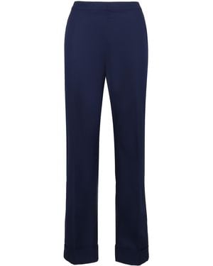 Aspesi High-Rise Cotton Pants Straight - Blue