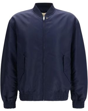 Valentino Nylon Jacket With Ruffles Polyamide - Blue