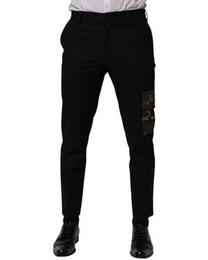 Dolce & Gabbana Cotton Skinny Dress Cargo Trouser Trousers Co+02 - Black