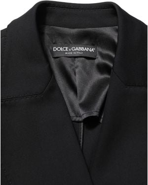 Dolce & Gabbana Double Breasted Crepe Blazer Jacket Nylon Elastane Clothing - Black
