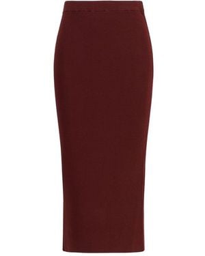Max Mara Viscose Midi Skirt - Red
