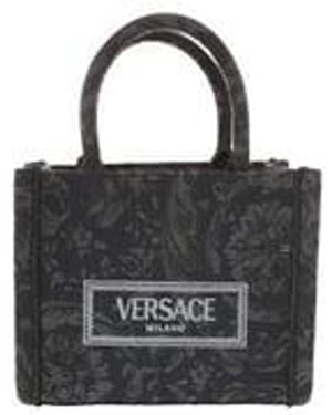 Versace Extra Small Athena Shopping Bag Canvas - Black
