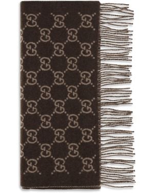 Gucci Gg Cashmere Scarf - Black