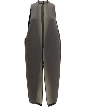 Rick Owens Vest Long Wool And Shearling - Multicolor