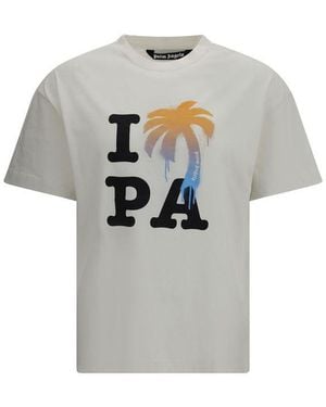 Palm Angels Cotton T-Shirt - Gray
