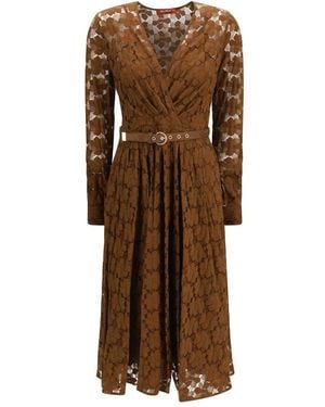 Max Mara Agrume Midi Dress - Brown