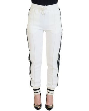 Dolce & Gabbana Dg Logo Sweatpants Pants Viscose - White