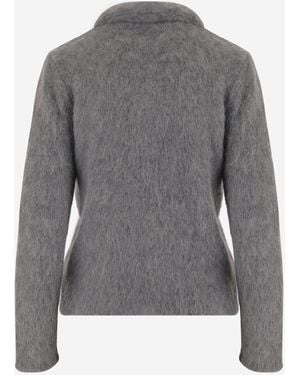 Chloé Polo Sweater Brushed Alpaca - Gray