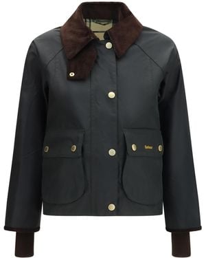 Barbour Beadnell Waxed Jacket Sage/Ancient - Black