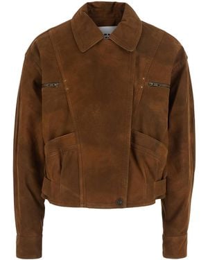 Isabel Marant Jacket Belma-Gc Tech Fabric Coat - Brown