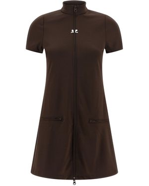 Courreges 'Interlock Tracksuit Mini' Dress - Brown