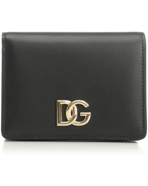 Dolce & Gabbana Burgundy Bifold Wallet - Black