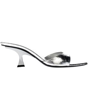 The Attico Leather Flat Sandals - Metallic
