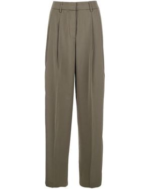 MICHAEL Michael Kors Wide Leg Tech Fabric Trousers - Brown