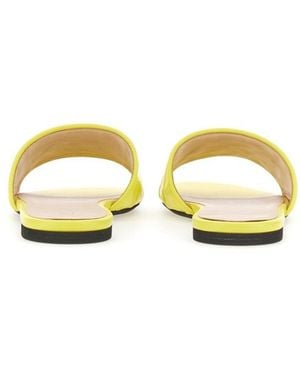 N°21 Slide Sandal With Logo Lambskin - Metallic