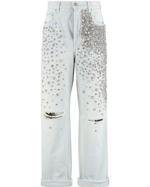 Golden Goose Kim Rhinestone Appliqué Jeans - Grey