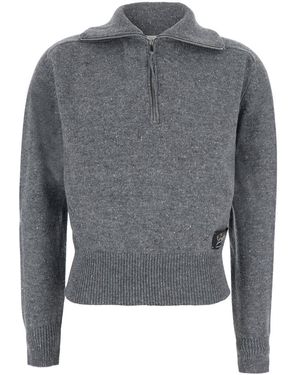 Grifoni Grifoni Wool Half-Zip Pullover Sweater - Gray