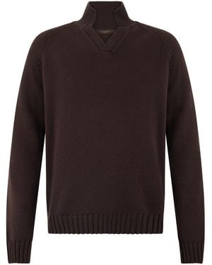 Slowear Polo Collar Wool Jumper Virgin T-Shirts And Polos - Brown