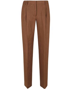 Lardini Trousers Lino Pantaloni - Brown