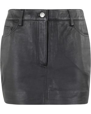 Remain Leather Mini Skirt Sheep Gonna - Black