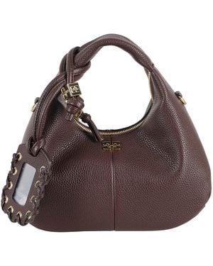 Ganni Hobo Mini Grained - Brown