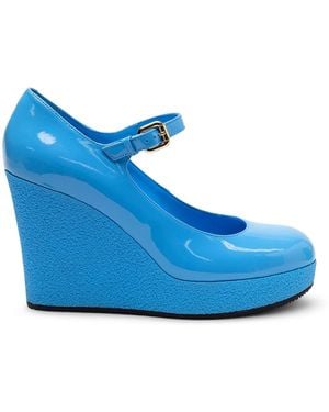 Hogan H449 Lace-Up Platform Boots - Blue