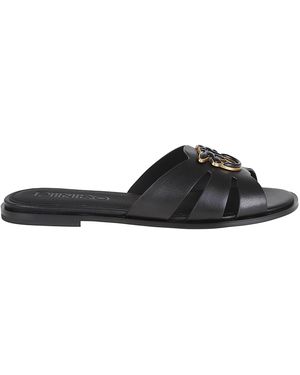 Pinko Elegant Leather Slippers For - Black