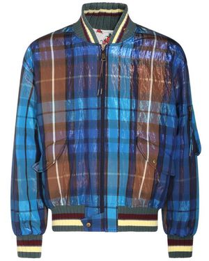 Vivienne Westwood Plaid Bomber Jacket- Polyester - Blue