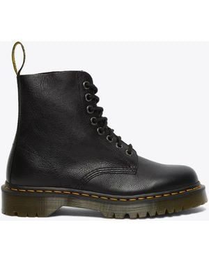 Dr. Martens 1460 Pascal Bex Grainy Leather Lace-Up Ankle Boots With Platform Sole - Black