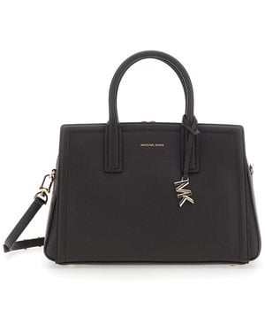 MICHAEL Michael Kors Tote Bag Laila Tech Fabric And Cow Leather Hand - Black