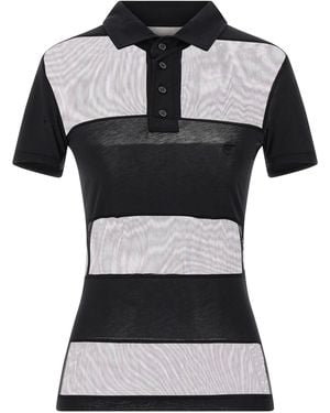 Coperni 'Sheer Striped' Polo Shirt - Black