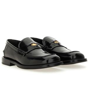 Moschino Moccasin Berlin Leather Loafers - Black
