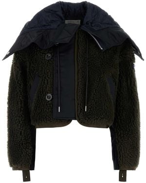 ジャケット SACAI Two-Tone Wool Bomber Jacket Sacai Two-tone Wool Bomber Jacket | italist