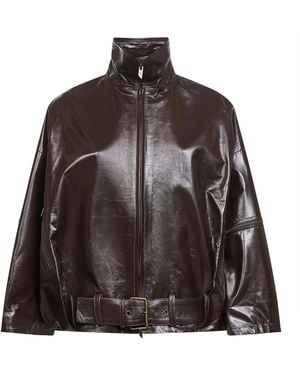 Salvatore Santoro Sheen Nappa Leather Jacket - Brown