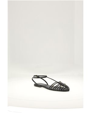 Celine Strappy Flat Sandal 05 - White