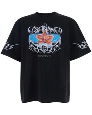 CASABLANCA Blades Printed Oversized T-Shirt - Black