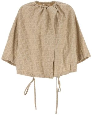 Fendi Ff Chambray Jacket - Natural