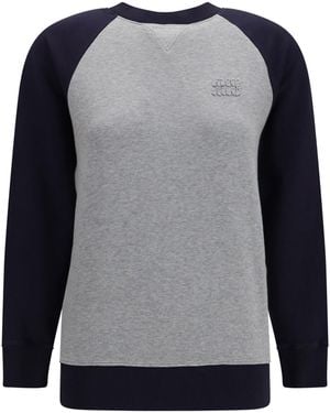 Miu Miu Crewneck Sweatshirt- Cotton Jumper - Blue