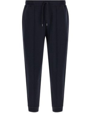 Brunello Cucinelli Cotton, Cashmere And Silk Blend Joggers - Blue