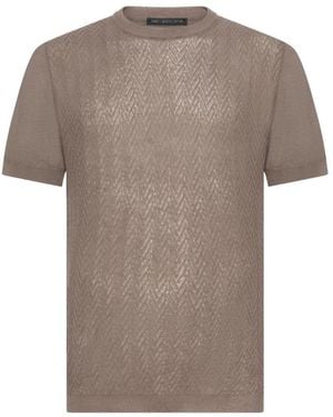 Low Brand Ribbed Crewneck Jumper Cotton - Grey