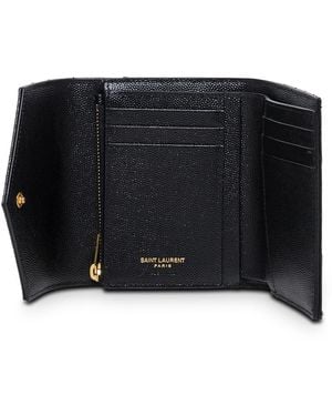 Saint Laurent Wallet Grain De Poudre Leather Calf - Black