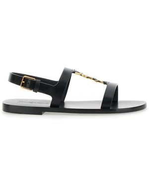 シューズ・サンダルその他 SAINT LAURENT Woman Flat sandals Black 777348BDATT 1000 SAINT LAURENT：シューズ レディース - ブラック | GIGLIO.COM
