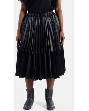 Comme des Garçons Tiered Pleated Skirt - Black
