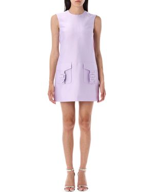 Self-Portrait Taffeta Mini Dress - Purple