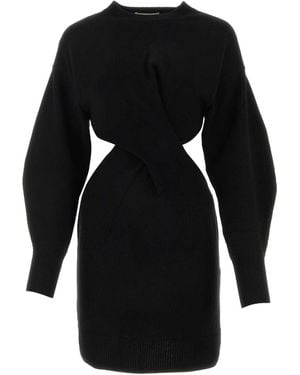 McQueen Wool Blend Dress - Black